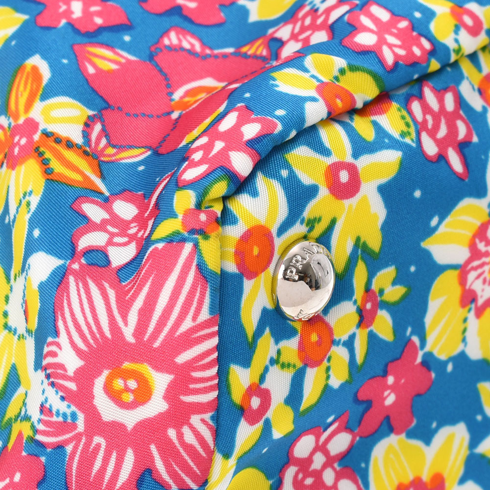 PRADA Floral Flower Multicolor Nylon Tote Bag - Picture 6 of 11